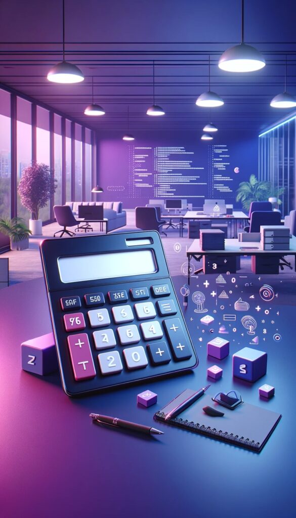 Calculadora contando costes de hacer una web